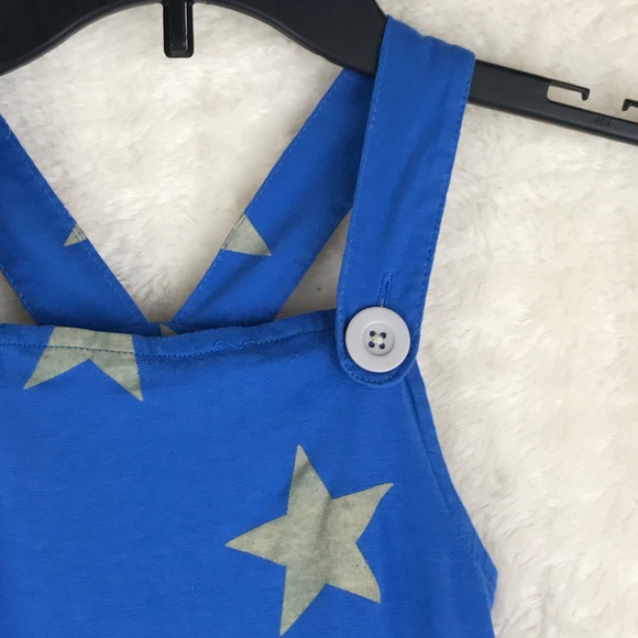 A.T.U.N. Toddler Sz 18-24 M Blue Romper Gray Stars - Picture 7 of 12